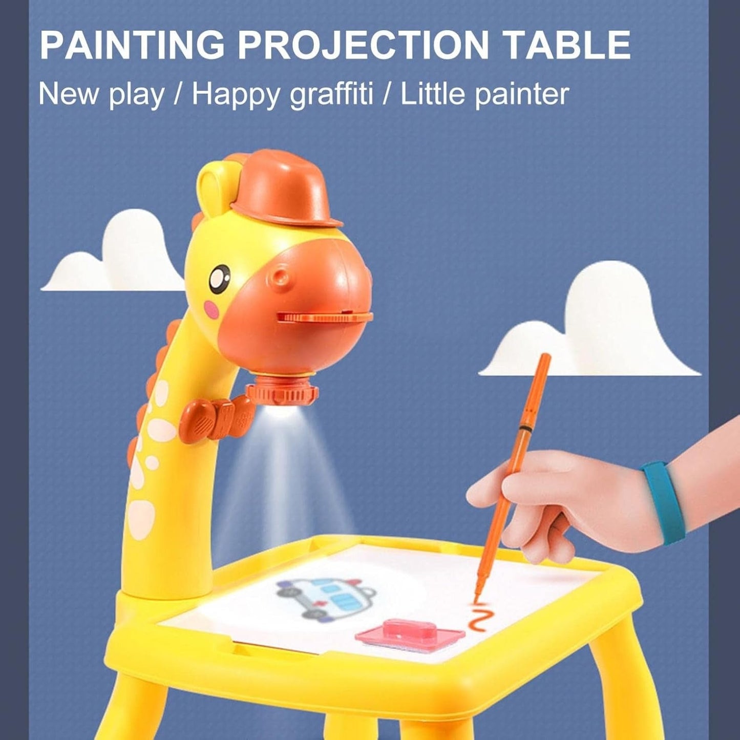 Projection Painting Multifunctional Drawing Board Game For Kids 201-1B Yellow