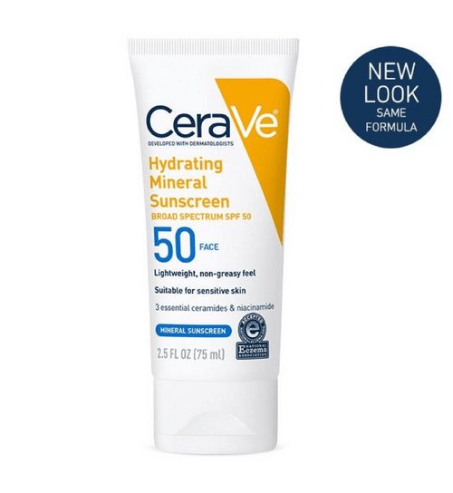 Cerave Hydrating Mineral Sunscreen Broad Spectrum SPF 50